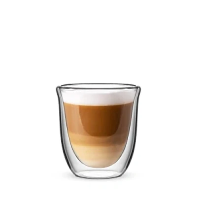 Image of Bialetti Firenze Double Walled Flat White Glasses 200ml Set of 2