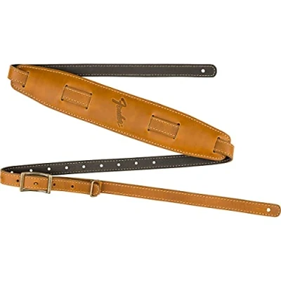 Image of Fender® Mustang® Vintage Saddle Leather Guitar Strap Long Version in Butterscotch