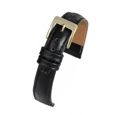 Image of BIRCH Leather Watch Straps Soft Padded for Men Women Band Replacement Men’s Bracelet Clasp Buckle 12mm 30mm 6 Colours (22mm, Black)