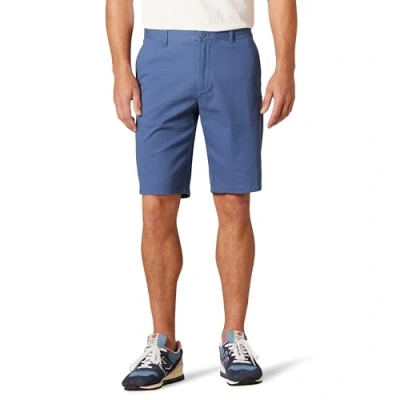 Image of Amazon Essentials Men&#039;s Slim Fit 11&quot; Flat Front Comfort Stretch Chino Short, Dark Blue, 30W