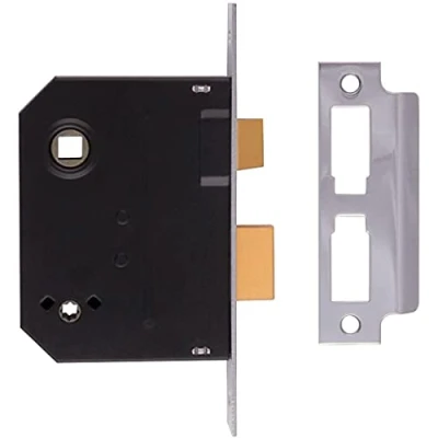 Image of Union Locks 2294 Mortice Bathroom Lock 76mm Chrome Finish (Visi Pack)