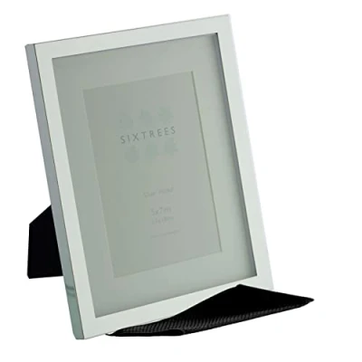 Image of Sixtrees 6 331 57 Glover Silver Plated 7x5 inch Shallow Box Photo Frame. Complete with microfibre polishing cloth.