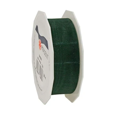 Image of C.E. Pattberg Sheer Organza Ribbon Pine Green, 27 Yards Gift Wrap Ribbon, 1 inch Width, Accessories for Decoration &amp; Handicrafts, Presents, Every Occasion