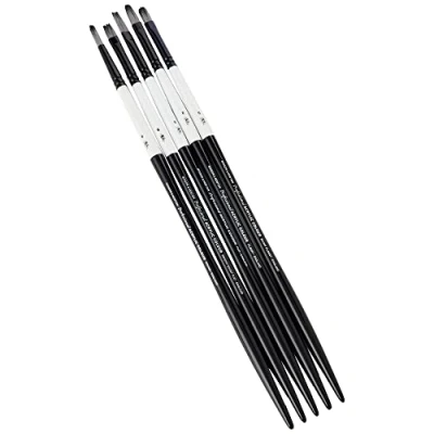 Image of Winsor &amp; Newton Professional Acrylic Brush Long Handle,Pack of 5,Black,M