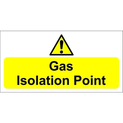 Image of Gas Isolation Point Sign Self Adhesive Sticker 200mm x 100mm