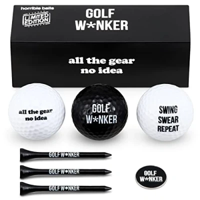 Image of HORRIBLE BALLS Golf Funny Gift Sets Gag Novelty Present For Him Golfers (Golf W*nker Set)