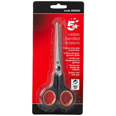 Image of 5 Star Scissors with Rubber Handles 160mm Ref 909280