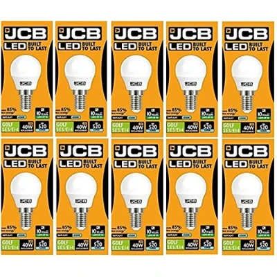 Image of JCB LED 10 X Daylight SES E14 Small Screw Golf Ball Mini Globe Lamp 6500K Light Bulb 40W Equivalent [Energy Class A+]
