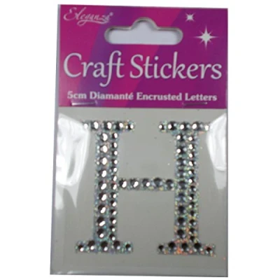 Image of Craft Stickers 5cm Diamante Encrusted Letters &amp; Numbers (H)