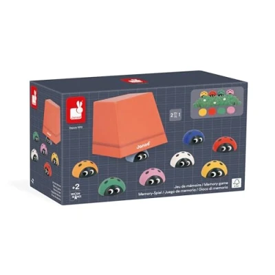 Image of Janod Pédagogie Range Ladybirds Memory Game Learning Colours Children’s Educational Toy FSC Wood and Cardboard 24 Months +, J05079