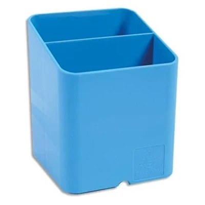 Image of Exacompta Ref 67782D Iderama Collection Pen Cube Pot 74 x 93mm in Size, Space Saving Design, 2 Sections for Desk Organisation Turquoise