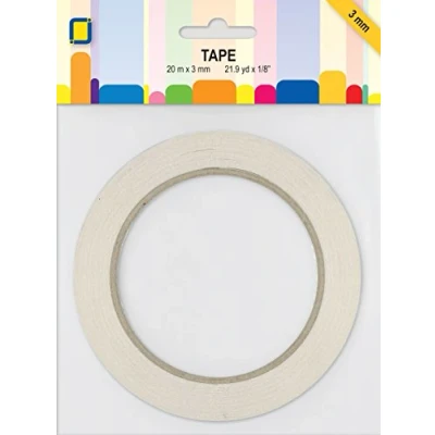 Image of JEJE Double Sided Adhesive Tape 3mm x 20m, Synthetic Material, 15.8 12.5 0.3 cm,Transparent
