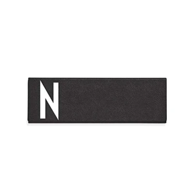 Image of Design Letters Personalised Black Metal Pencil Case for Pen, Pencil, Eraser, Ruler Ideal Stationary Storage Gift Work and School (N)