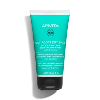 Image of APIVITA Conditioner for Oily Roots and Dry Ends Men Women Balances, Nourishes, Hydrates, Boosts Volume, Repairs Damaged Hair, Prevents Breakage &amp; Split With Aloe Vitamin E, 5.07 Fl
