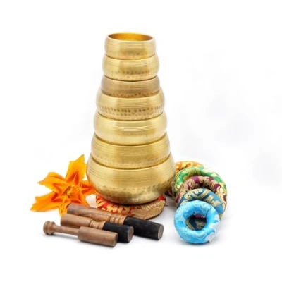 Image of Hand Beaten Singing bowl set 7 Chakra Healing of Tibetan form Nepal
