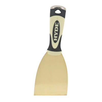 Image of Hyde Tool 06421 3 Inch Stiff Putty Knife, Brass