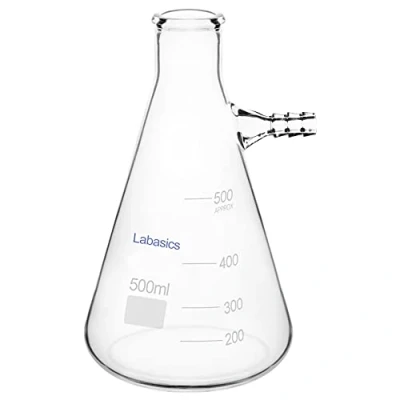 Image of Labasics Glass 500 ml Heavy Wall Borosilicate Filtering Flask, Bolt Neck with Tubulation,