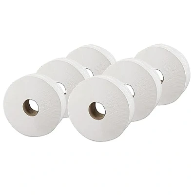 Image of 2Work Jumbo Toilet Roll 2 Ply White 92mmx410m Core 76mm (Pack of 6) 2W70203