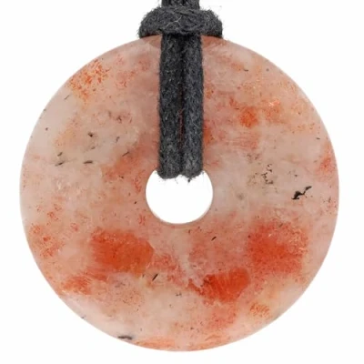 Image of Lebensquelle Plus Sunstone Gemstone Donut Pendant Diameter 30 mm