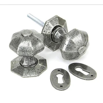 Image of From the Anvil Pewter Octagonal Mortice/Rim Knob Set