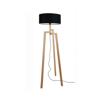 Image of Agioi Tripod Floor Lamp 1 Light Wood Black
