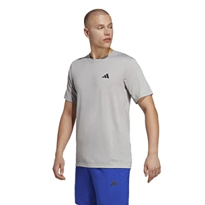 Image of adidas Men&#039;s Train Essentials Comfort Training Tee, Medium Grey Heather/White/Black, S