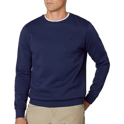 Image of Hackett London Men&#039;s Double Knit Crew Sweatshirt, Blue (Navy), XXL