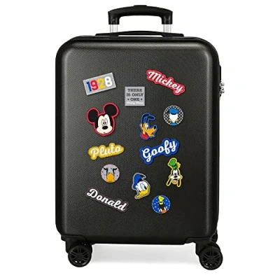 Image of Disney Have a good day Mickey Black Cabin Suitcase 37 x 55 20 cm Rigid ABS Combination Lock 34 Litre 2.6 kg 4 Double Wheels Hand Luggage