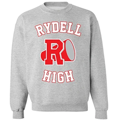 Image of Flip Rydell High School Logo Grease Costume Crew Neck Sweatshirt Heather Grey (S)