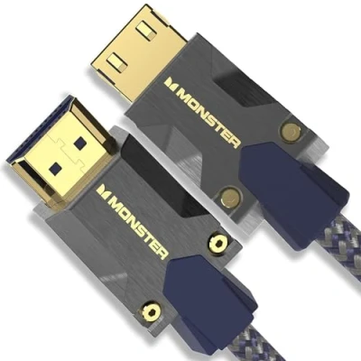 Image of Monster M3000 HDMI Cable 1.5m, 2.1 Cable, 8K, Ultra High Speed 48Gbps, 8K@60Hz, 4K@120Hz, HDR, eArc, Gold Connectors, TV Compatible with PS4/PS5/Xbox, Blue