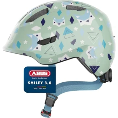 Image of ABUS Smiley 3.0 children&#039;s helmet bike with a low fit, child friendly designs &amp; space for pigtail girls and boys