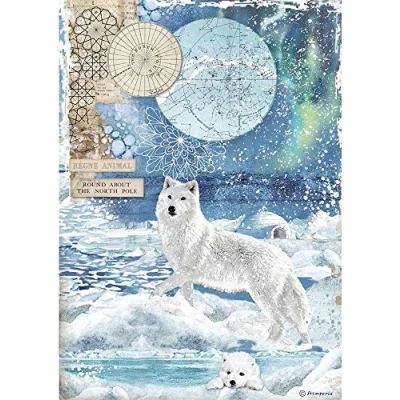 Image of Stamperia INTL Rice Paper, Wolf, Arctic Antarctic, A4