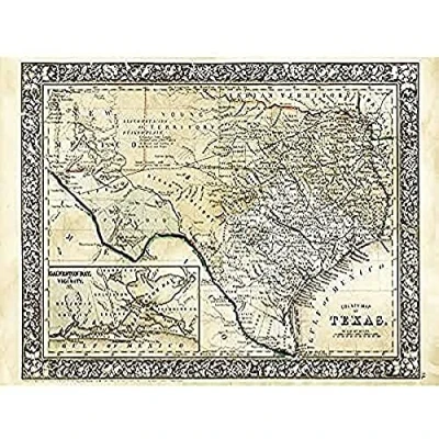 Image of Mitchell 1860 Karte Texas County USA State ungerahmt Wandbild Kunstdruck Poster Home Decor Premium