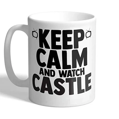 Image of I Love Mugs Keep Calm and Watch Castle Mug, Ceramic, 11fl.oz.