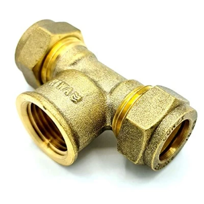 Image of 15mm x G1/2 Female Tee Adaptor Brass Compression Fittings Connector