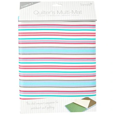 Image of Trimits 4 in 1 Multi Mat, Cutting Anti Skid Ironing Pattern Marking Sheet, Quilting Stripes,30 x 24cm
