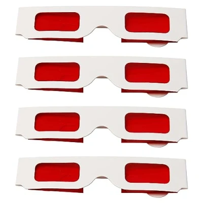 Image of Othmro 5pcs 3D Glasses Red Cardboard White Paper Frame for Virtual Video, DVDs, Video Games, Comics, Images