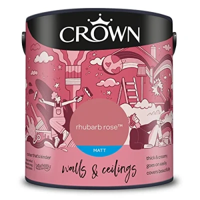 Image of CROWN 2.5L Breatheasy MATT Emulsion Paint for Walls &amp; Ceilings RHUBARB ROSE