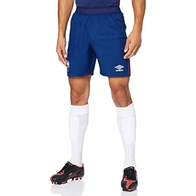 Image of UMBRO Replicas SM Caen Men&#039;s Shorts, Submarine/Red, FR: S (Manufacturer&#039;s Size: S).