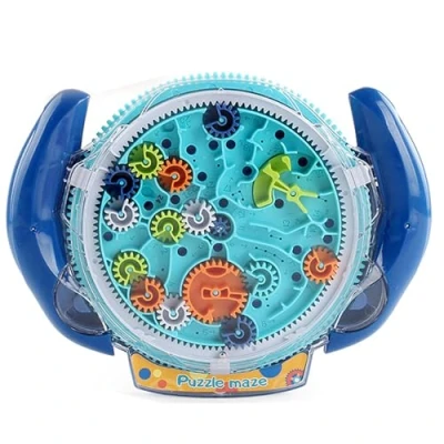 Image of 3D Maze Puzzle Games for Children Aged 4 8 Years, Cool Spaceship Toy with Two Steel Balls, Challenges (Blue)