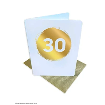 Image of Brainbox Candy 30th Age Happy Birthday Card Gold Foiled Cute Mini Blank Inside Perfect For Besties Friends Mates Him Her Boyfriend Girlfriend