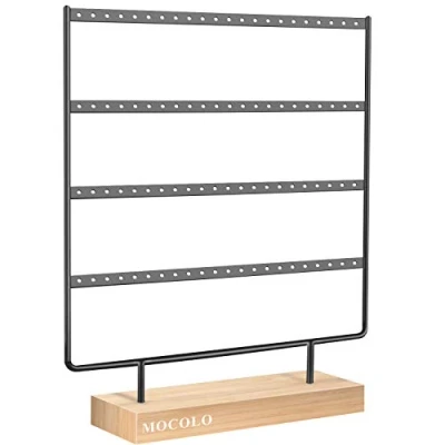 Image of Mocolo Earring Holder Stand, Organiser Display Stand for Hanging Earrings(88 Holes &amp; 4 Layers) (White)
