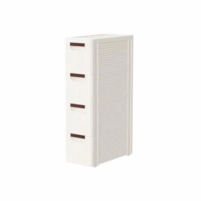 Image of Narrow Storage Unit, Unit with Drawers, Bathroom Unit,3/4/5 Drawer Drawers on Wheels, Slim Cabinet for Bedroom Kitchen (White, 4 Tier)
