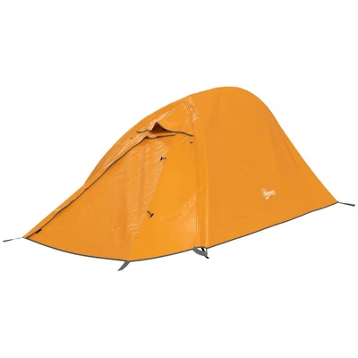 Image of Outsunny 1 2 Man Camping Tent, Double Layer Backpacking Tent with 2000mm Waterproof Rainfly and Carry Bag, Lightweight for Fishing, Travel, Hiking, Sports, Festival, Orange