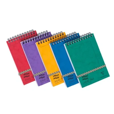 Image of Clairefontaine Ref 4935Z Europa Wirebound Midi Pad Notepad (200 Pages) 15.2 x 10.5cm, Lined Rulings, Premium Pressboard Cover Assorted Colours (Pack of 10)