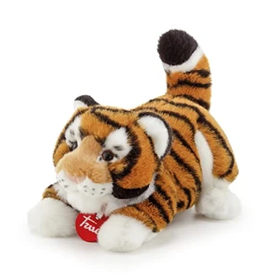 Image of Trudi Tiger Bruce plush animal mascot, Christmas and birthday gift. 18x14x19cm size S Tropical Exotic Animals model 27136