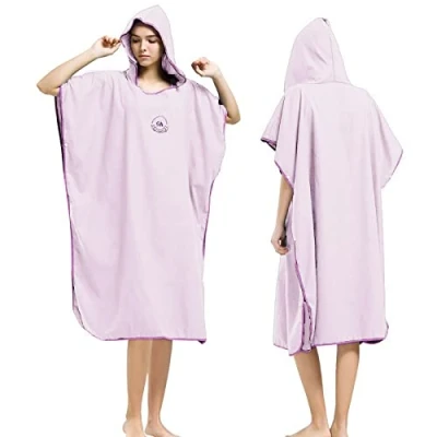 Image of Changing Robe Towel Poncho with Hood for Surfing Swimming Wetsuit Changing,Compact &amp; Light Weight,One Size Fit All
