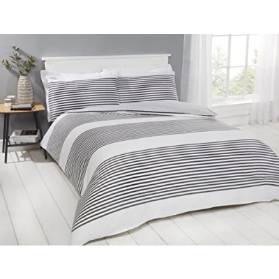 Image of Sanctuary 100% Cotton Harper Duvet Cover and Pillowcase Bedding Set, Single