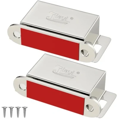 Image of Jiayi Cupboard Magnetic Door Catch 2 Pack Cabinet Magnets 14KG Stainless Steel Cupbord Catches Heavy Duty Cuoboard Latches for Kitchen Drawer Catcher