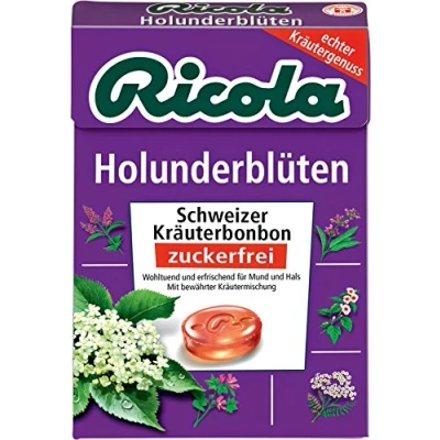 Image of (10 PACK) Ricola Elderflower SF Lozenges Box 45g 10 PACK BUNDLE